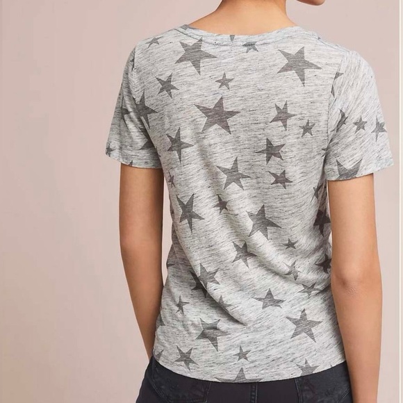 Rails Cara Stars Tee Slub Knit Heather Gray Women’s Size Small - Picture 2 of 10